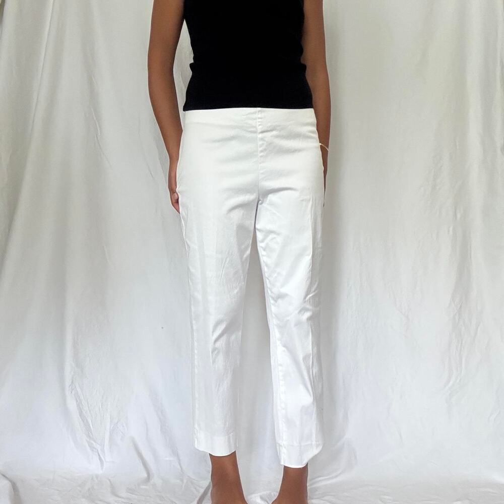 Jones New York White Capri Cotton Pant Stretch Skinny Chino Size 10